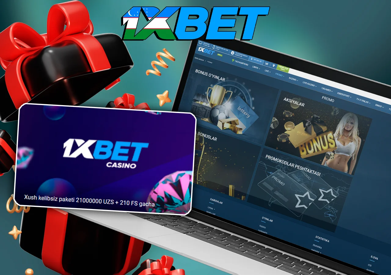 Noutbukda 1xBet-da aktsiyalarga ega bo'limni tanlash ochiq