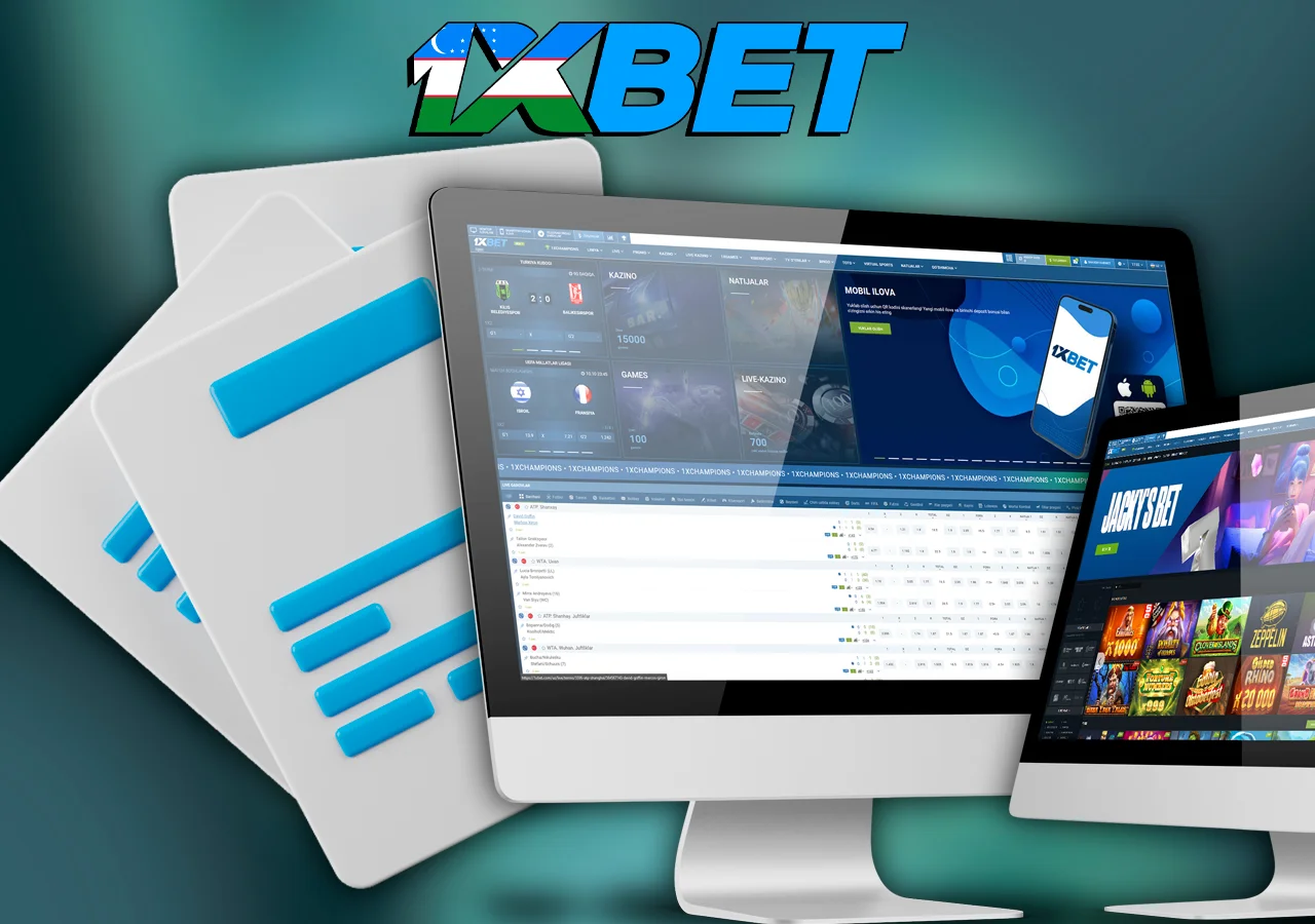 Sport tikish va kazino o'yinlariga ega ikkita monitor